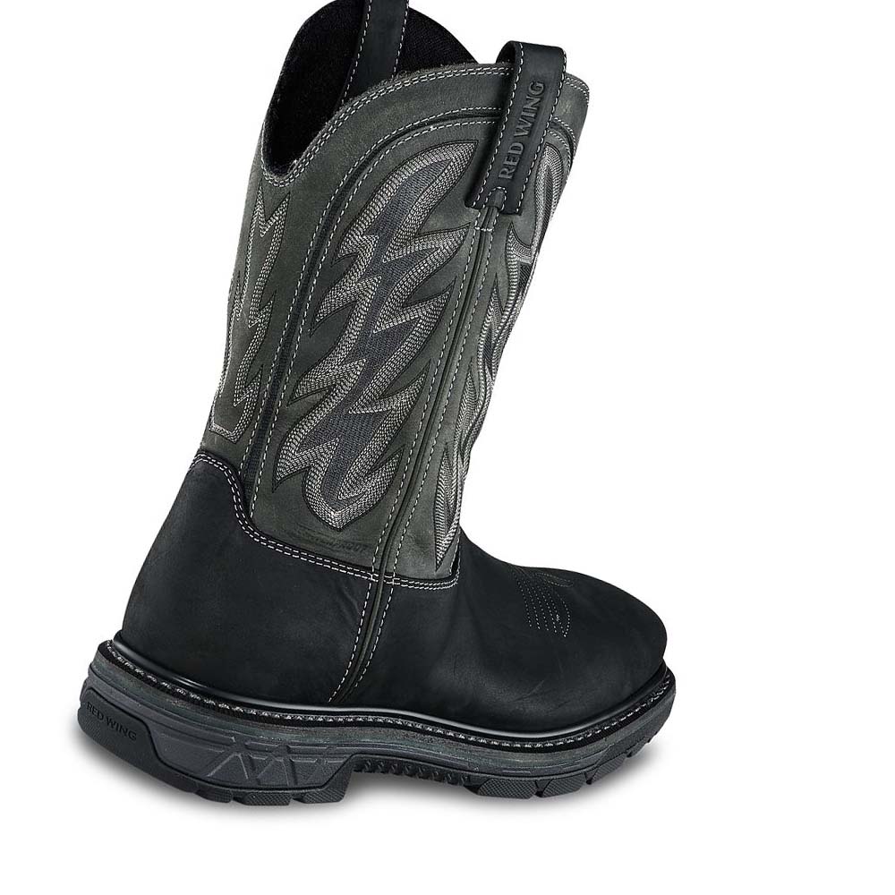 Red Wing 11-inch Waterproof, Safety Toe Pull On Men's Boots Black | ZA 238OKI